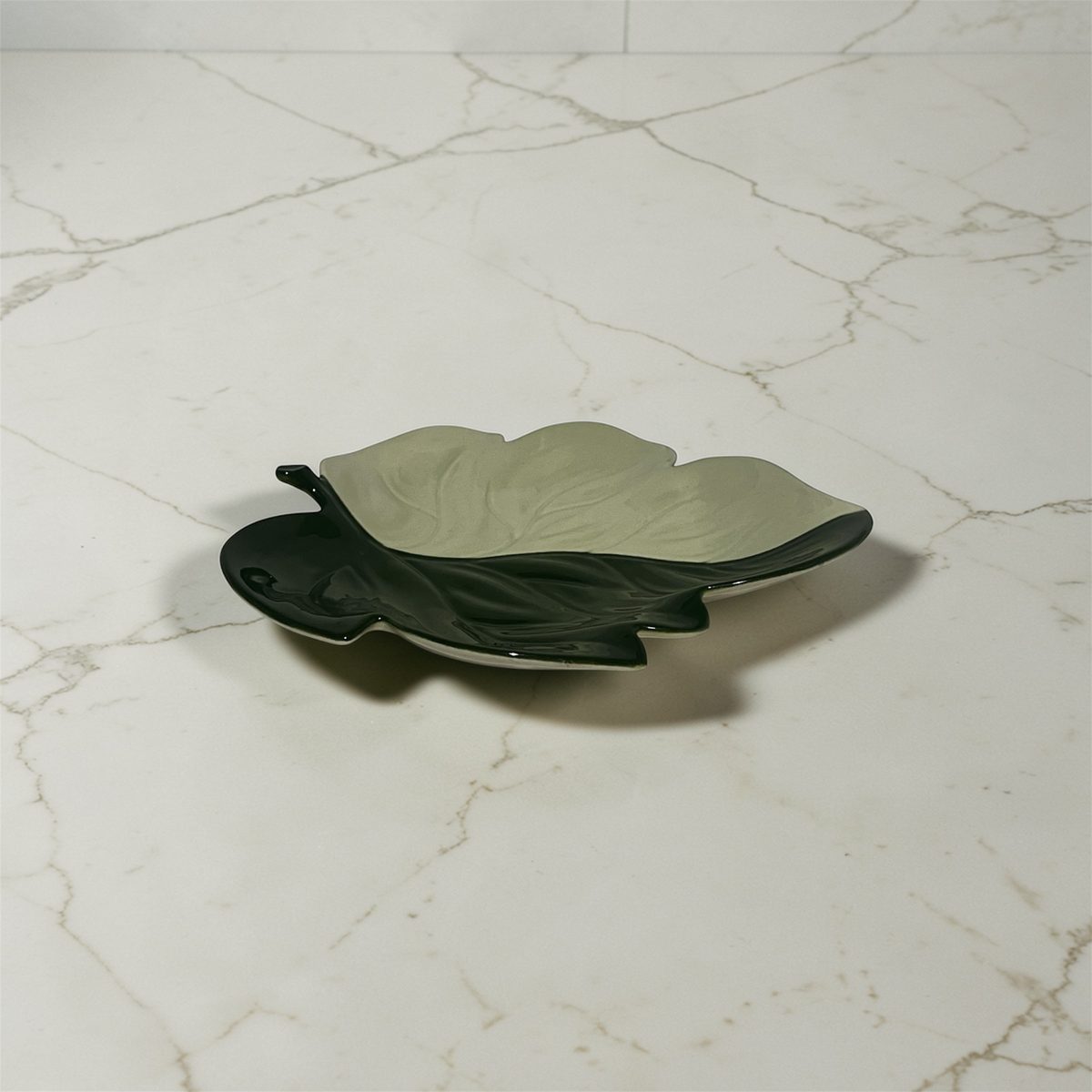Carlton Ware hand-painted ceramic leaf dish